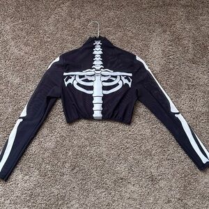 iHeartRaves Skeleton Mesh Crop Top